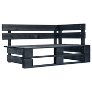 Set Divani in Pallet con Cuscini 6 pz in Pino Impregnato Nero 3066945