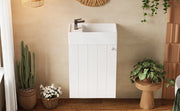 Mobile lavabo sospeso bianco in MDF con lavabo in ceramica