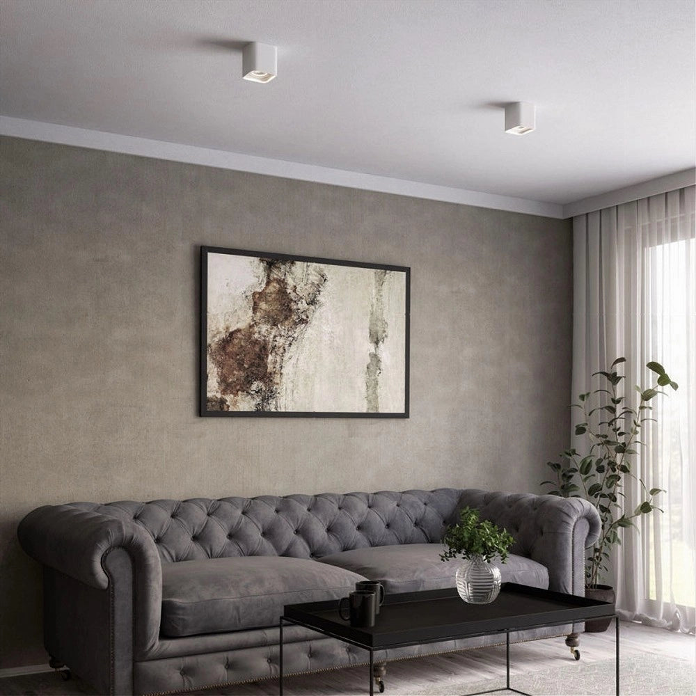 Trade Shop - Portafaretto Orientabile Da Soffitto Bianco Per Faretto Gu10 / Gu5.3 P34-gu10-b1 -