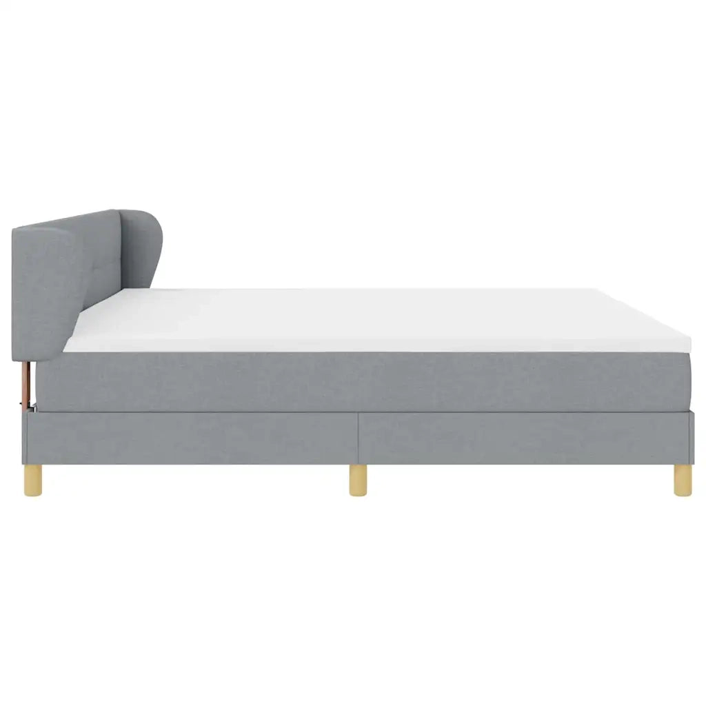 Letto a molle con materasso Grigio chiaro 200 x 200 cm Tessuto 3340234