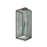 Box doccia 3 lati scorrevole 80x100x80 CM H 200 Vetro Trasparente Profilo Chocolate mod. Kolors Trio