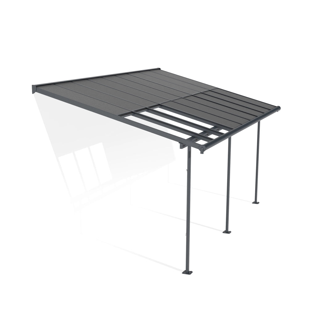 Canopia Sierra Cabrio Pergola Addossata in Alluminio 3X5.6 m Struttura grigia / Pannelli grigio opaco