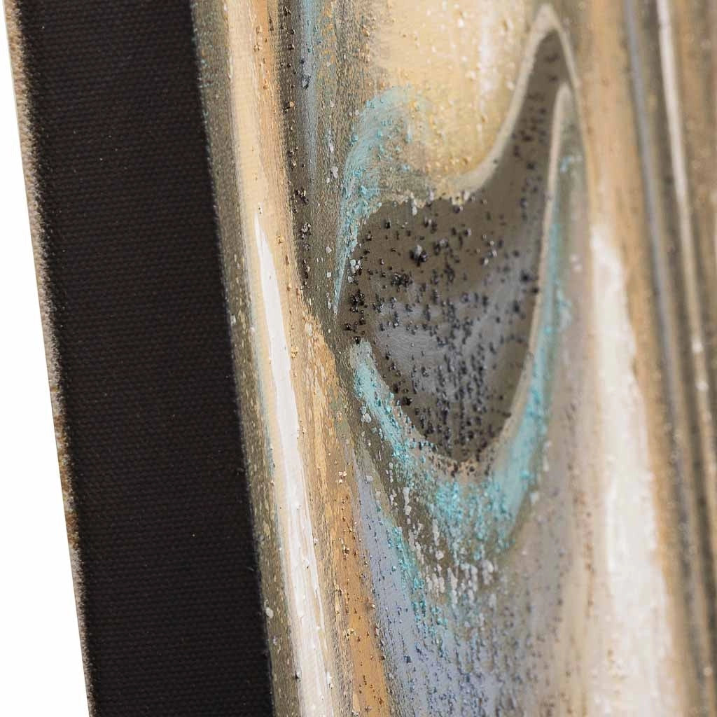 Quadro dipinto a mano con rilievo blu 80x120x3h