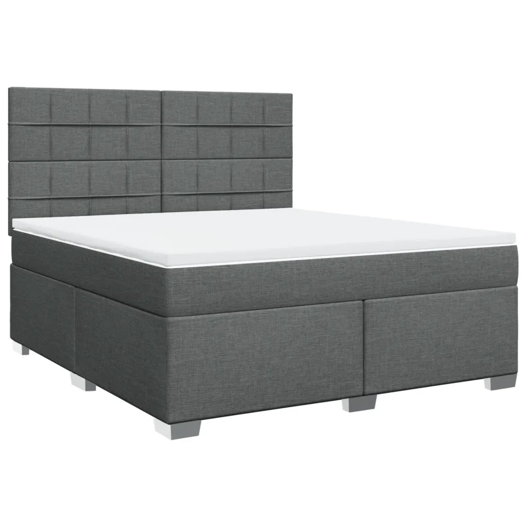 vidaXL Giroletto a Molle con Materasso Grigio Scuro 180x200 cm Tessuto