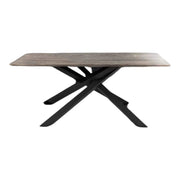 Tavolo big table fisso in rovere massello nodato finitura beton spessore 4 cm. misura l.250 p.100 h.75