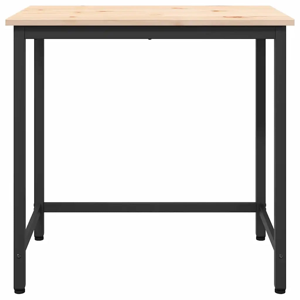 tavolo Naturale 80 x 50 x 77 cm Legno ingegnerizzato e acciaio 873790