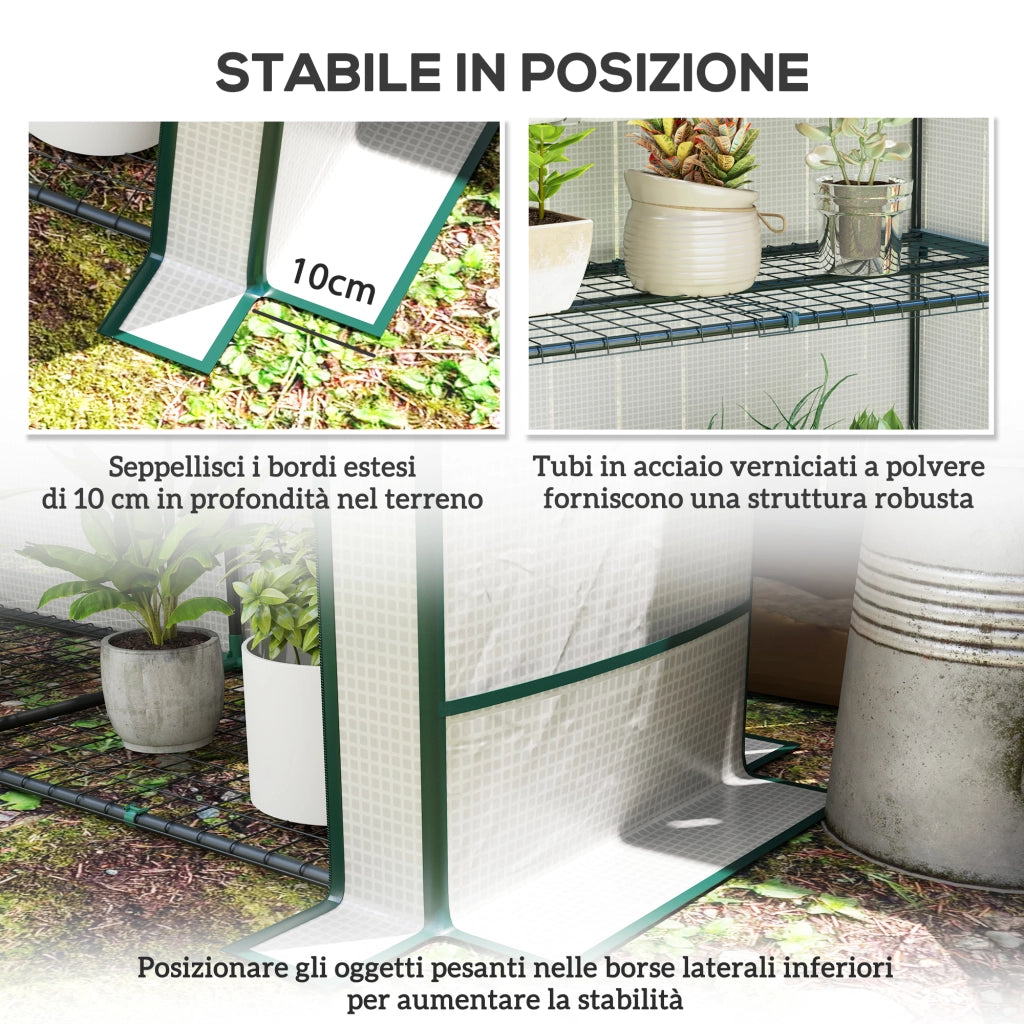 Serra da Giardino con 2 Porte Avvolgibili ¨C Zephmum ¨C Bianco e Verde