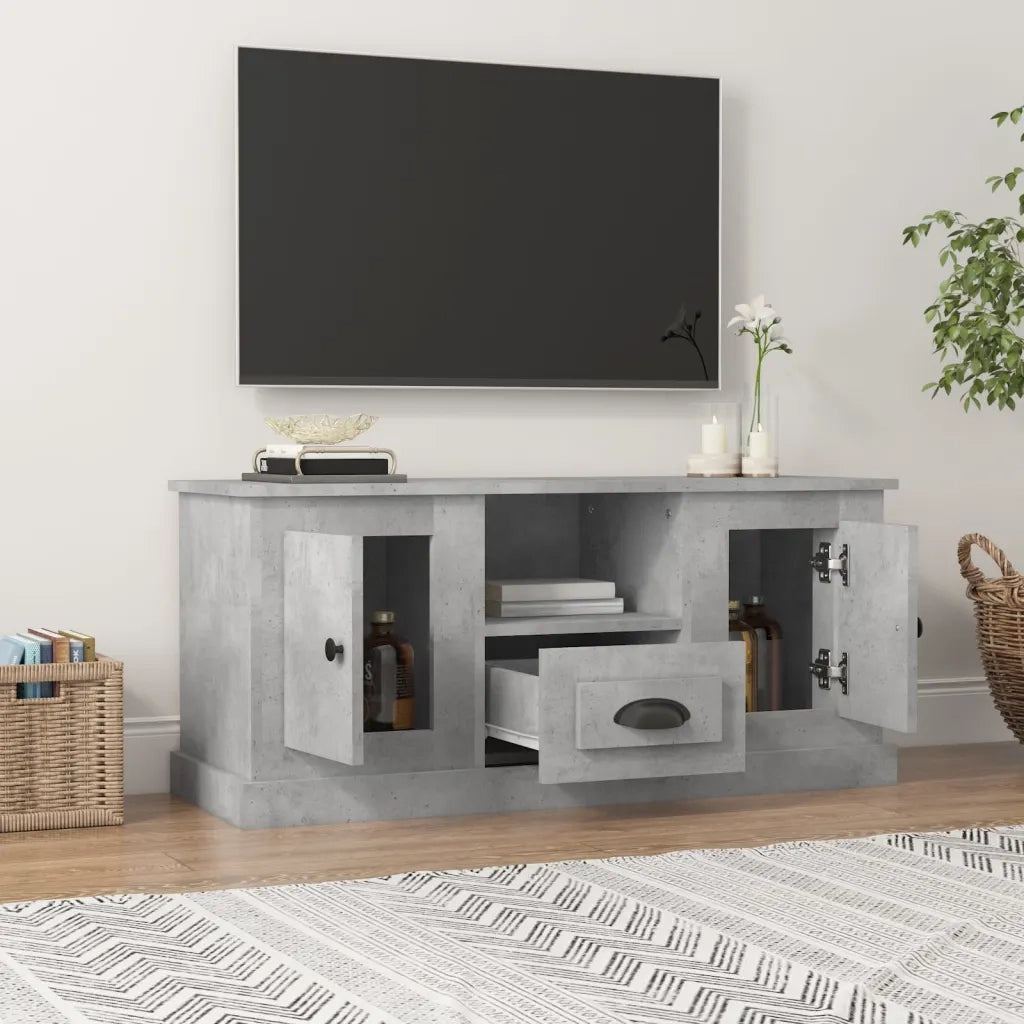 Mobile Porta TV Grigio Cemento 100x35,5x45cm Legno Multistratocod mxl 127119