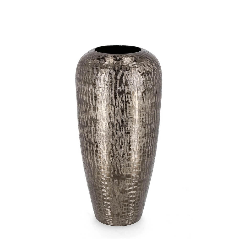 Porta Vaso Decorativo in Alluminio Lavorato Artigianalmente Antracite - BROOKS