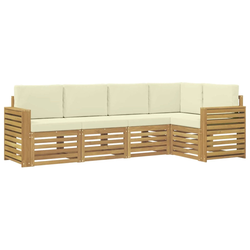 Set di divani da esterno 5 pcs Bianco e Crema 3391840