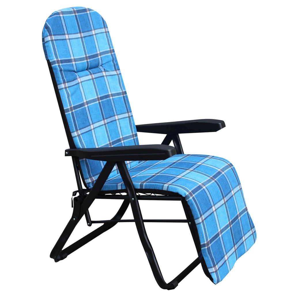 Poltrona Sdraio relax reclinabile in Tessuto Acciaio cm 155x60x60 - ANETTE