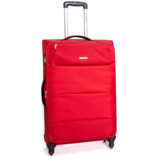 Trolley Valigia Grande Morbida in Poliestere 4 Ruote TSA Ravizzoni Ambra Rosso