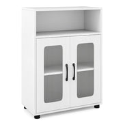 Mobiletto da bagno 60 x 30 x 83 cm con ripiano regolabile a 3 livelli e design antiribaltamento in compensato bianco 20_0017730