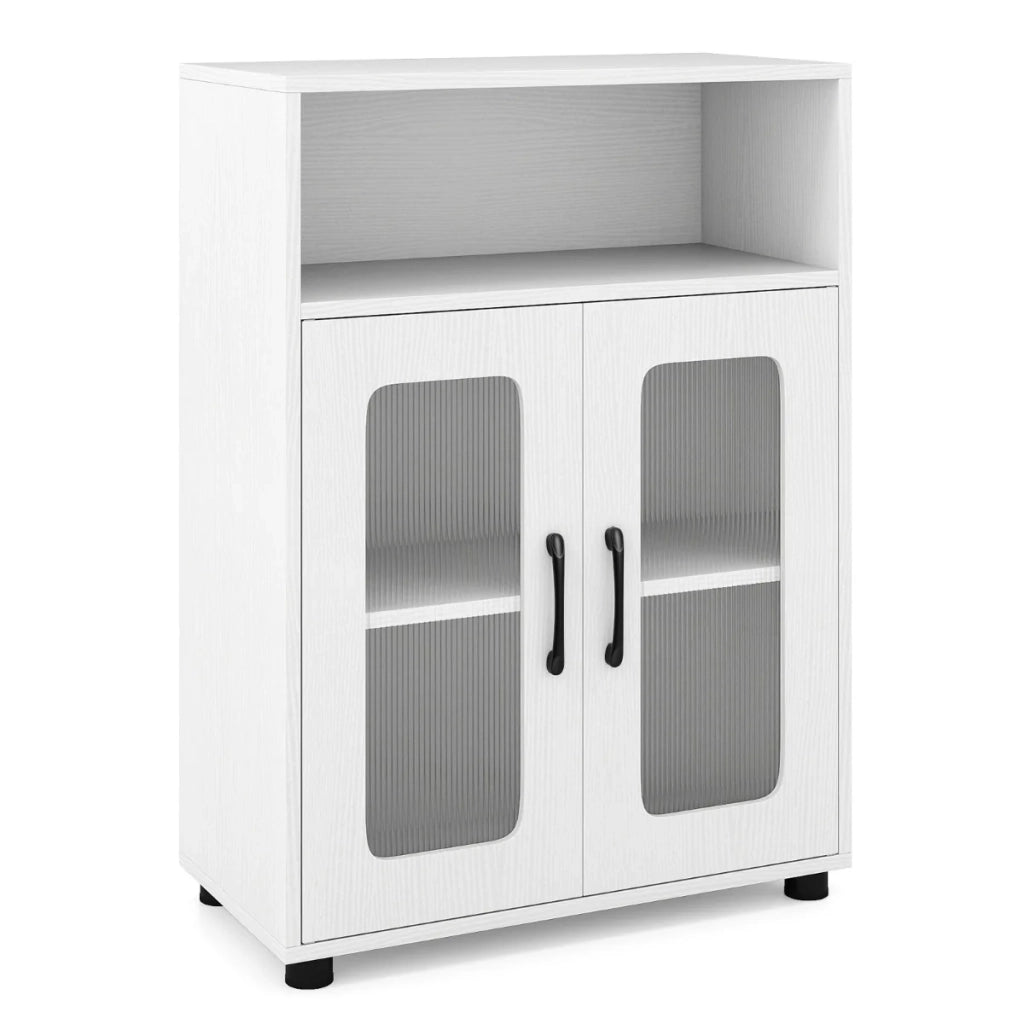 Mobiletto da bagno 60 x 30 x 83 cm con ripiano regolabile a 3 livelli e design antiribaltamento in compensato bianco 20_0017730