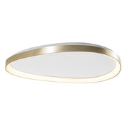 Lotus Plafoniera LED 60W 3000K IP20 - Lampada da soffitto asimmetrica in metallo color oro satinato, design sottile ed elegante - Rossini Group