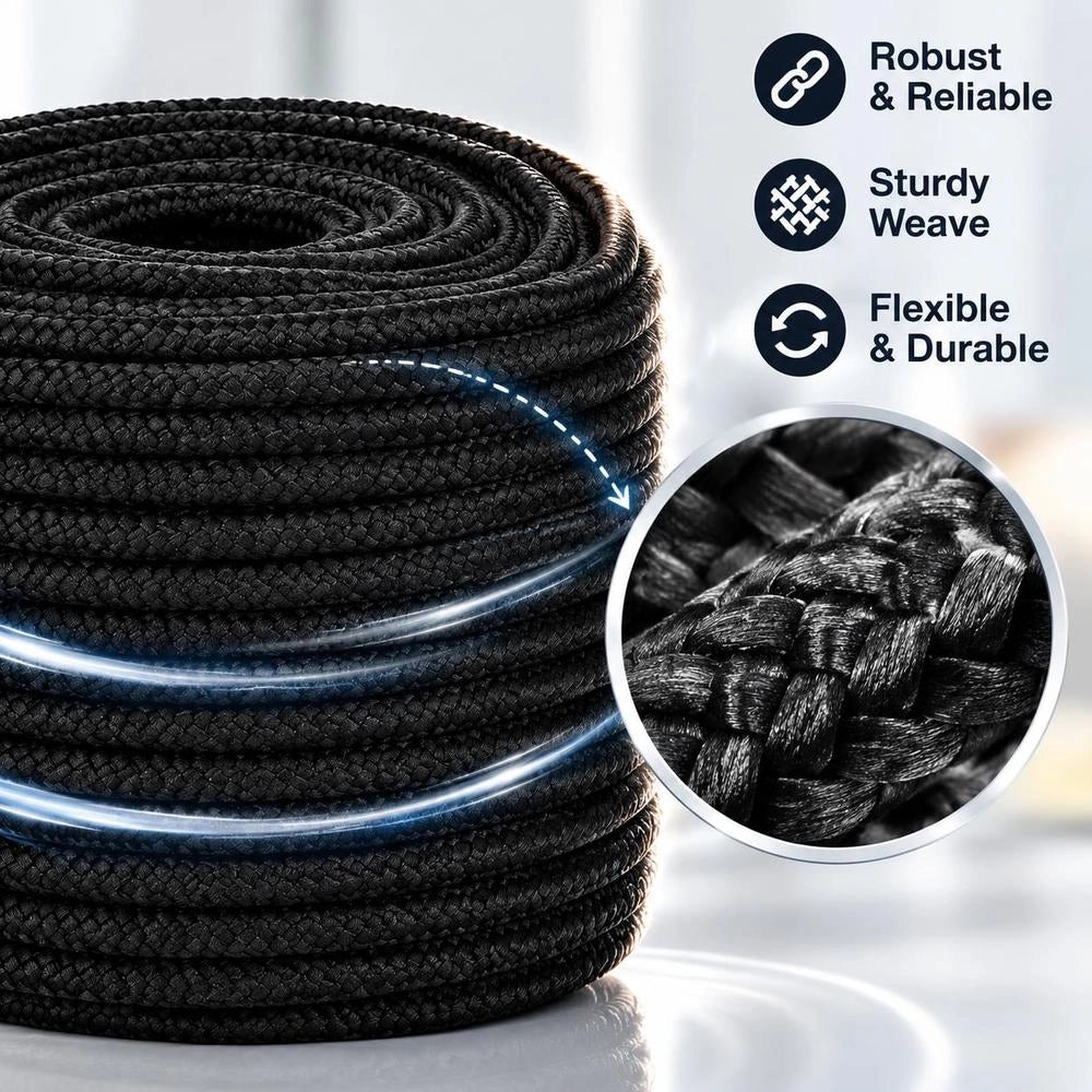 Black Work Rope, 12 Mm, 25 M, Polyester