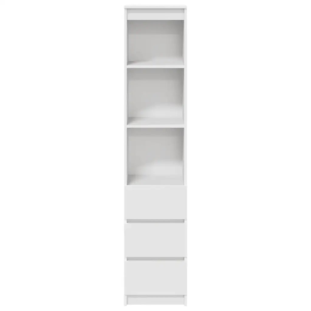 Credenza Bianca 37,5x35x180 cm in Legno Multistrato