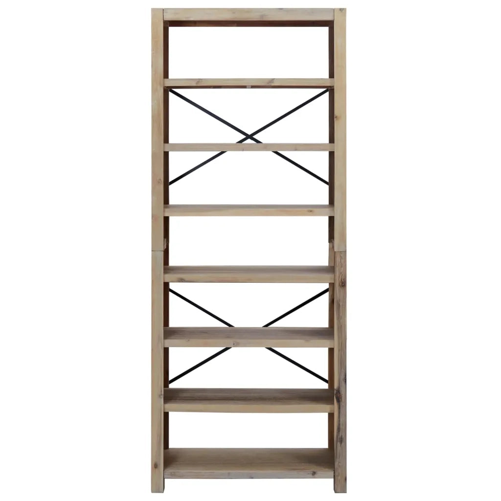 Libreria a 7 Ripiani 80x30x200 cm in Legno Massello di Acacia cod mxl 11891