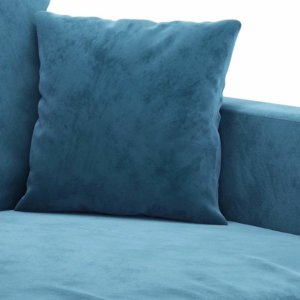Set di Divani 2 pz con Cuscini Blu in Velluto