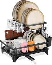 Aria per la cucina a 2 piani con contenitore per residui in design nero - pratica e spazievendente.