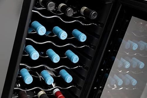 Melchioni Vermentino 18 C Dual Cantinetta vino con compressore Libera installazione Nero 18 bottiglia/bottiglie