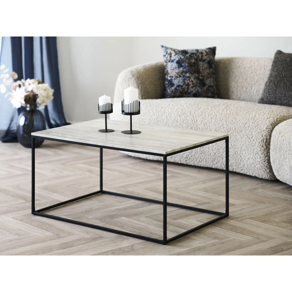 Tavolino Vita, Beige, Metallo, 60x90x45 cm