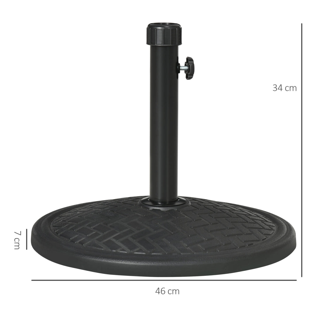 Base per Ombrellone ¨C Zephmum ¨C Metallo e Cemento, Nero, ?46 cm, 14kg per Pali ?32-38 mm