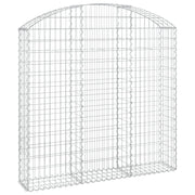 Gabbione cesto gabbia recinzione muro di contenimento ad arco 150 x 30 x 140/160 cm ferro zincato Argento 02_0039972