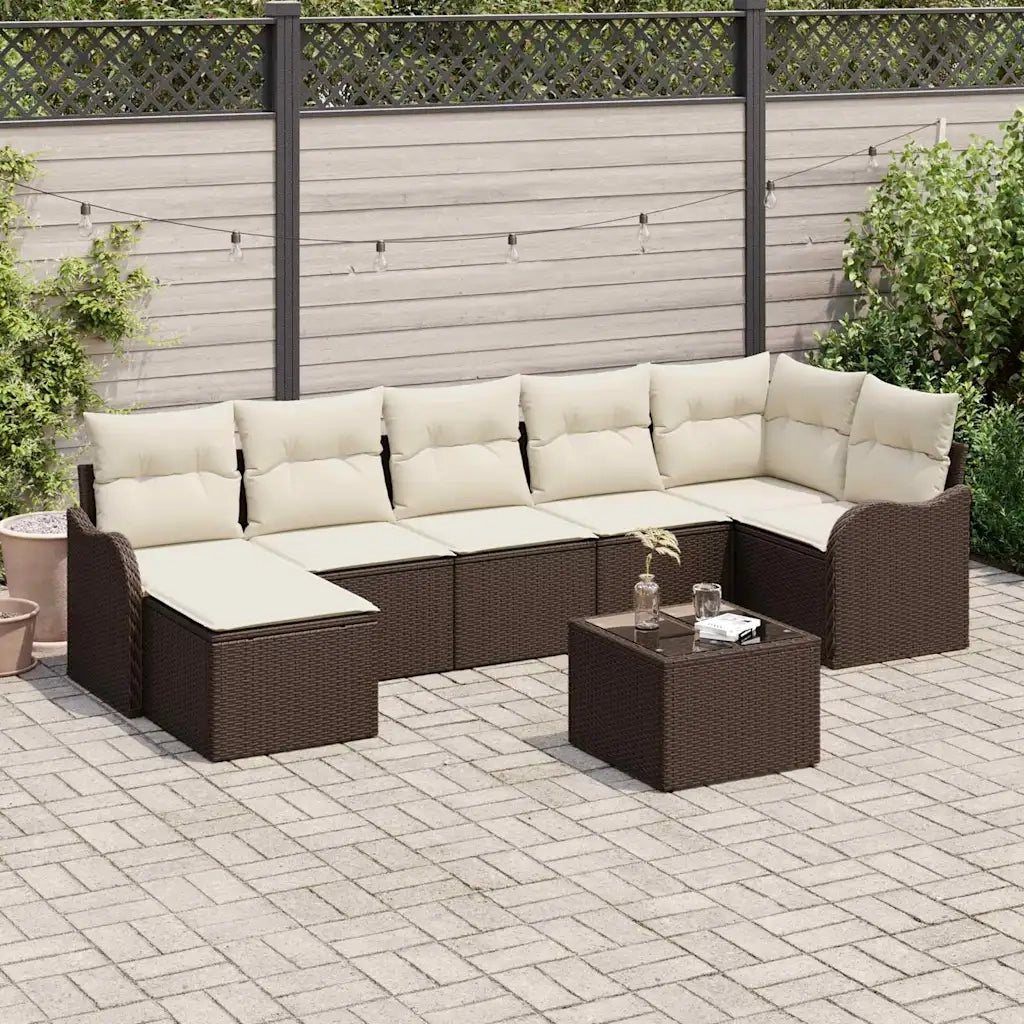 Set Divano da Giardino Marrone polyrattan 3345798