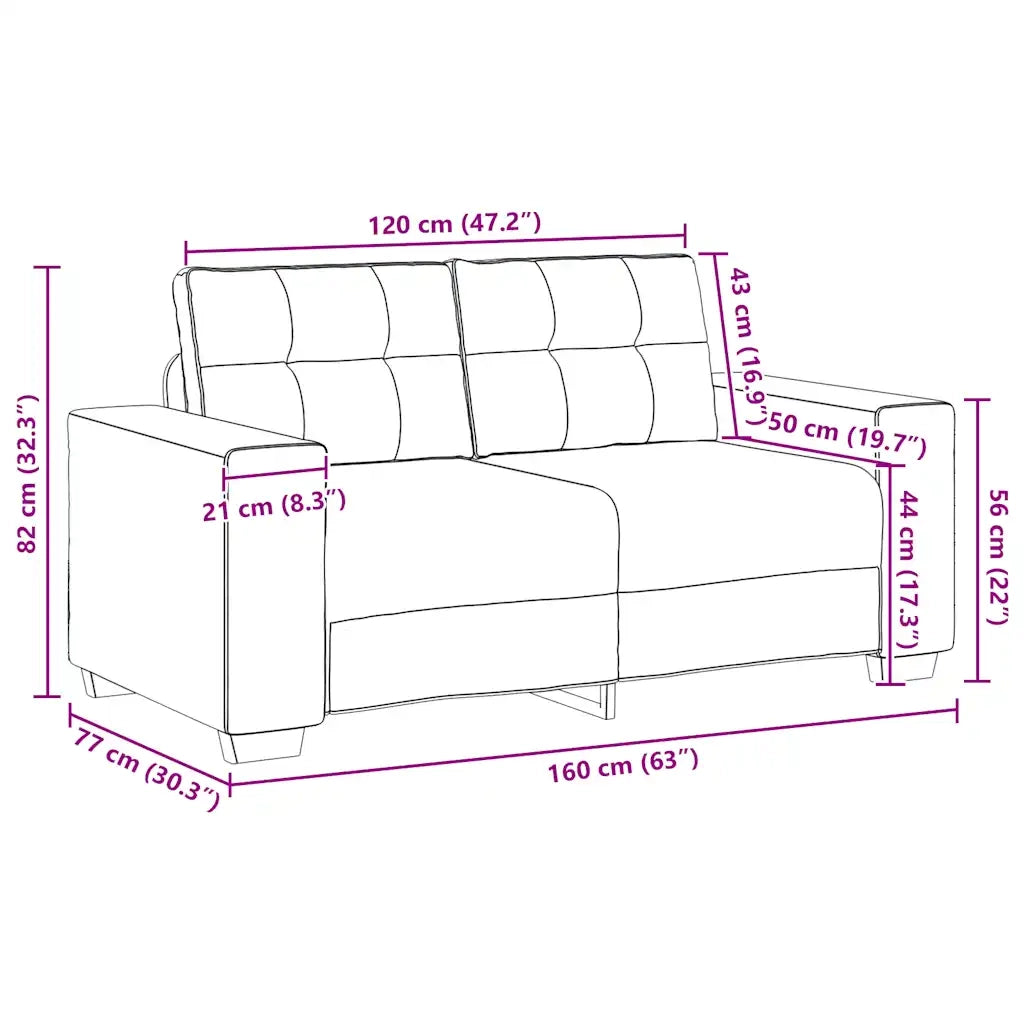 Divano Divanetto in Lino 160x77x82 cm 4105077