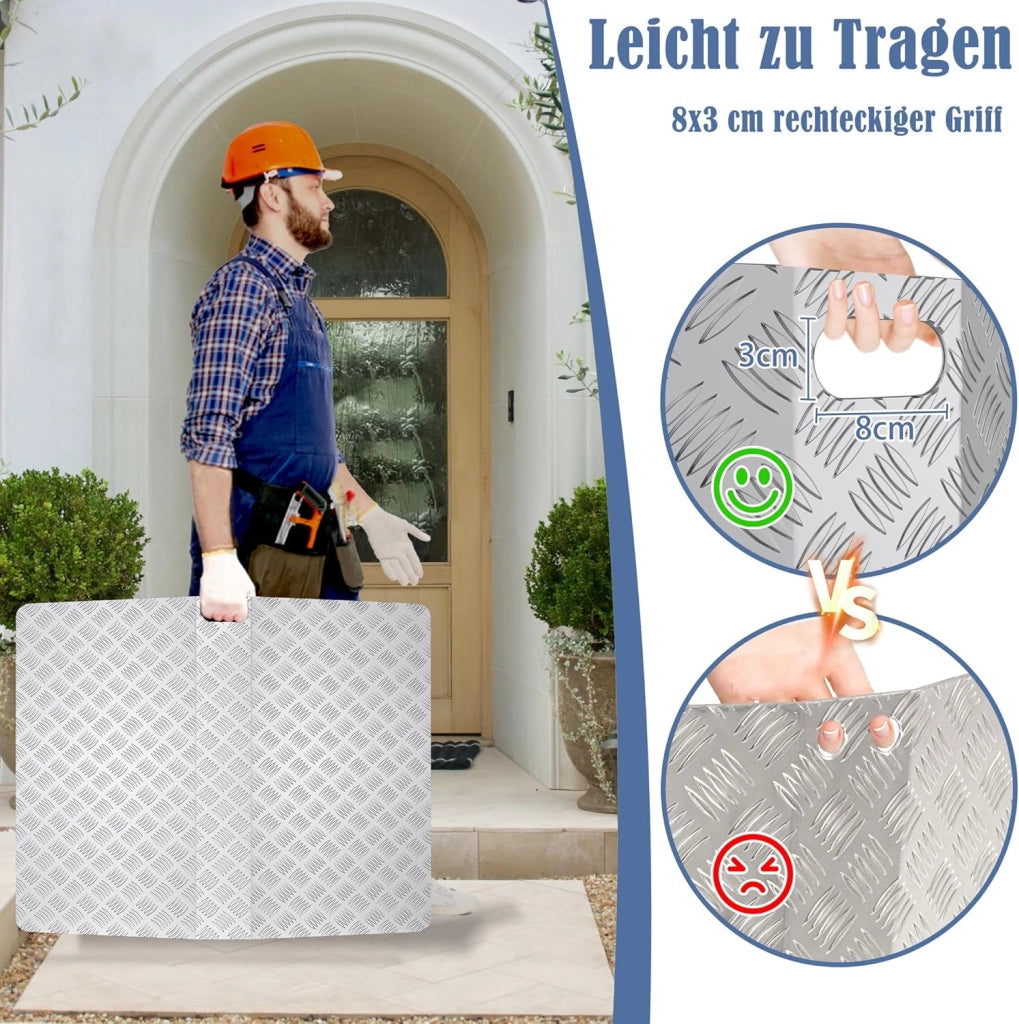 Rampa per sedia a rotelle, in alluminio, rampa per soglia a rotelle, capacità di carico 270 kg, rampa per soglia per porta, rampa per porta, altezza 10 cm, larghezza 100 cm