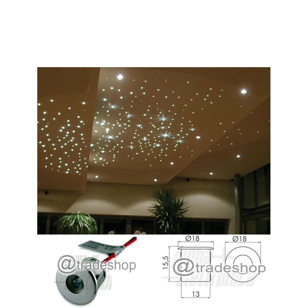 Trade Shop - Faretto Effetto Cielo Stellato Luce Calda Fredda Faretti Led Silver 3v 18mm - -bianco Caldo      -