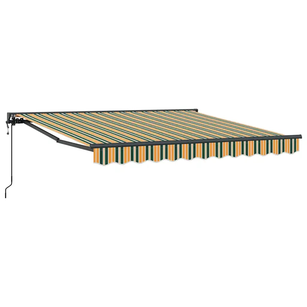 vidaXL Tenda Retrattile Verde e Giallo 300x250 cm Tessuto
