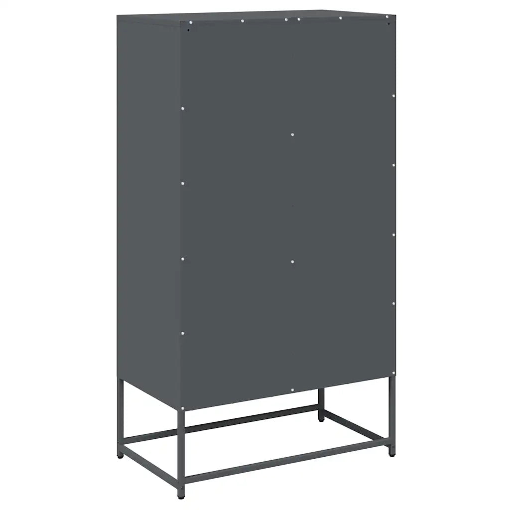 Credenza | Madia | Buffet da pranzo | Armadio da pranzo Antracite 68x39x123 cm Acciaio
