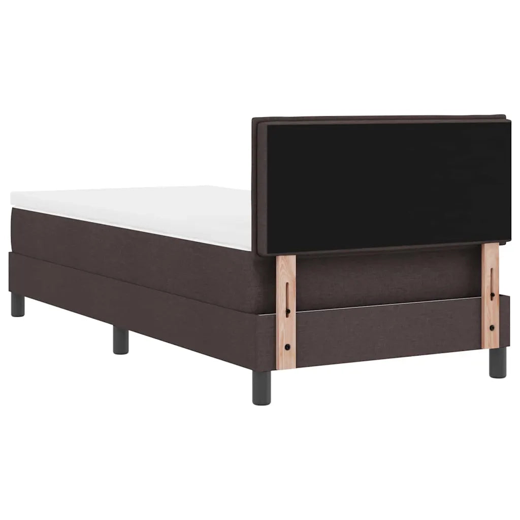 Letto a molle con materasso Marrone Scuro 90 x 200 cm Tessuto 3342103
