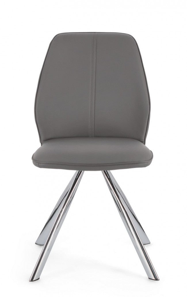 Set 4 Sedie 44x62x88h cm Maxwell Pu Grigio