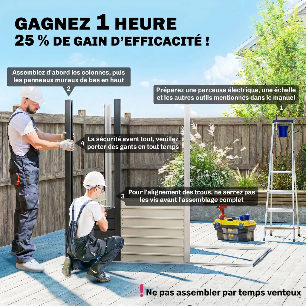 Casetta da giardino ¨C zephmum ¨C 191x130x166.5-183 cm acciaio