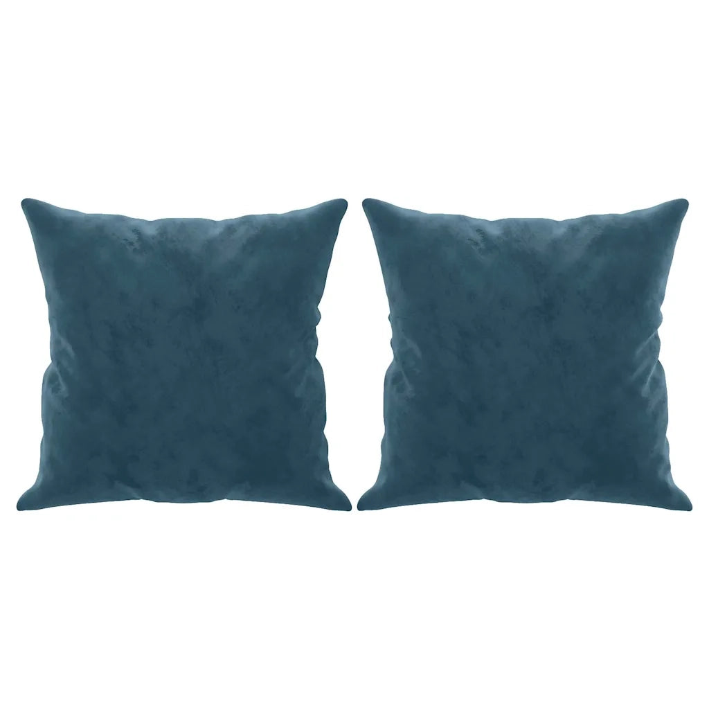 Divano a 3 Posti con Cuscini Blu 180 cm in Velluto
