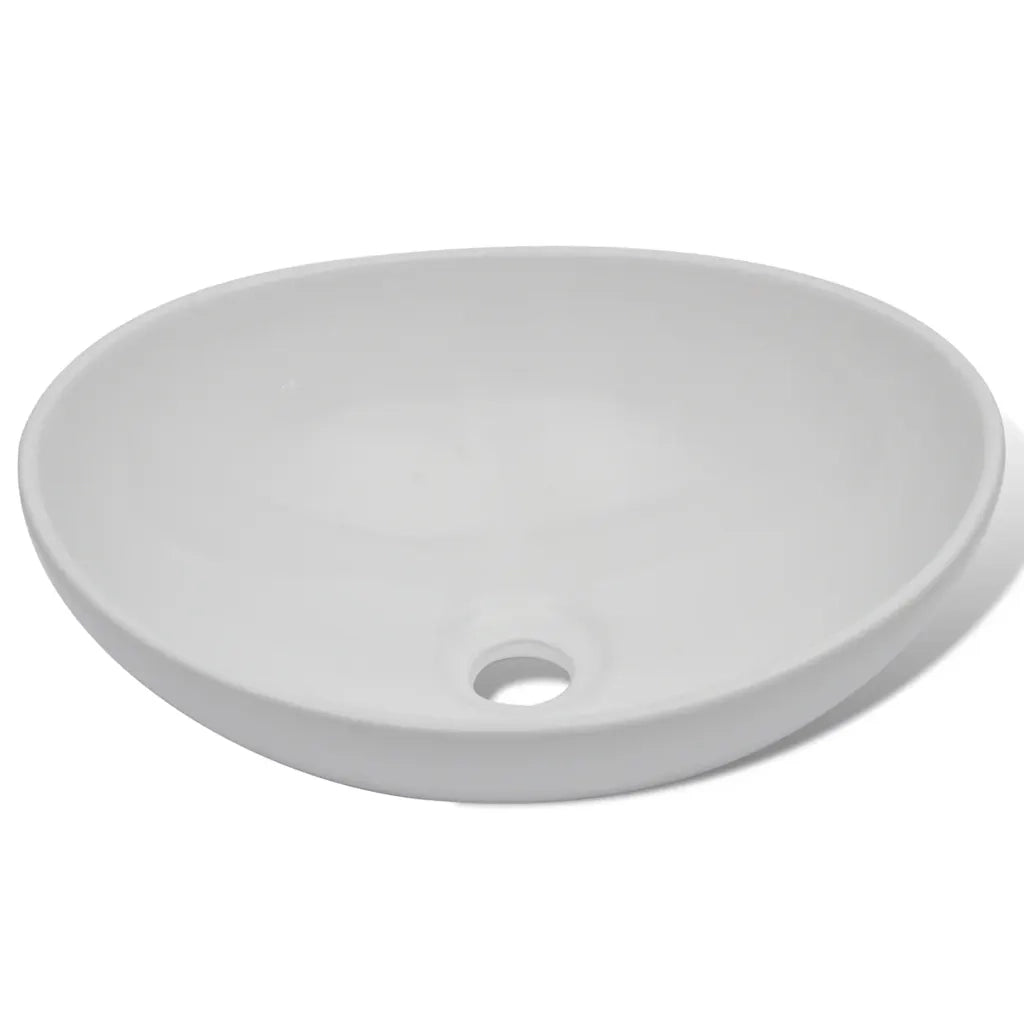 Lavello in Ceramica Bianco Ovale 40 x 33 cm