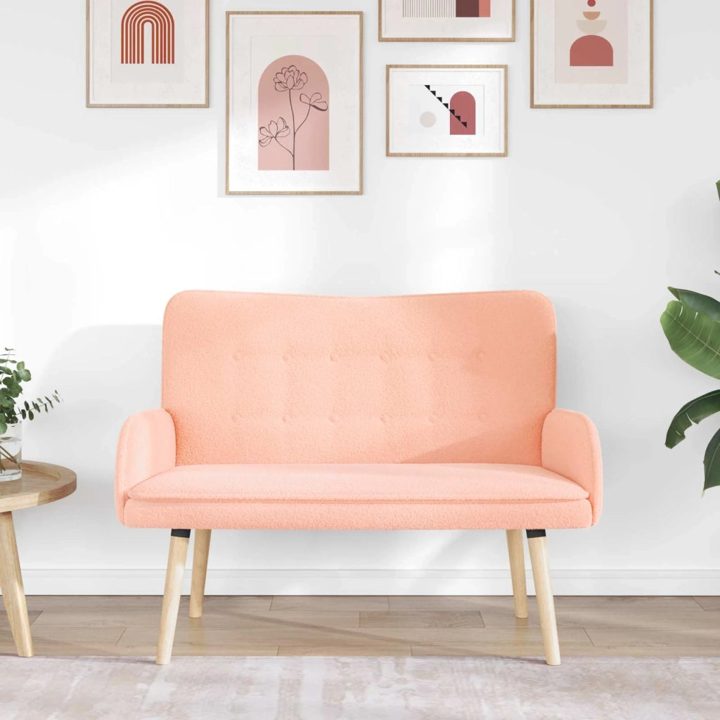 Divano a 2 Posti Rosa 115 x 61 x 87 cm Bouclé 42028925