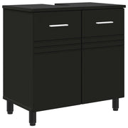 Mobiletto da Bagno | Armadio da bagno Nero 60 x 35 x 60 cm Legno ingegnerizzato