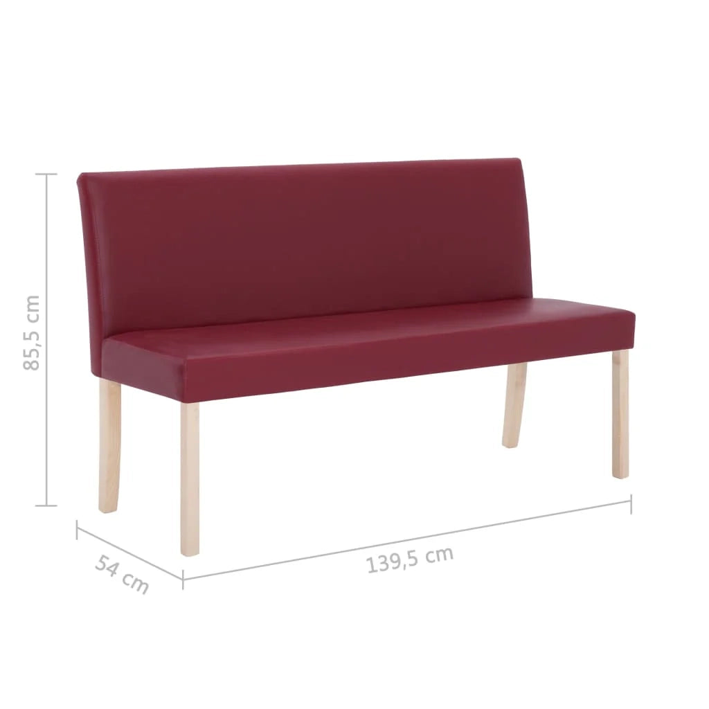 Panca/panca 139,5 cm materiale sintetico rosso bordeaux 02_0010807
