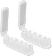 Borsetta per capelli miniatura con setole in pelo di becco di lepre, spazzola per capelli rotonda, compatta e pieghevole, per borsa a mano, piccola spazzola per capelli con specchio per donne