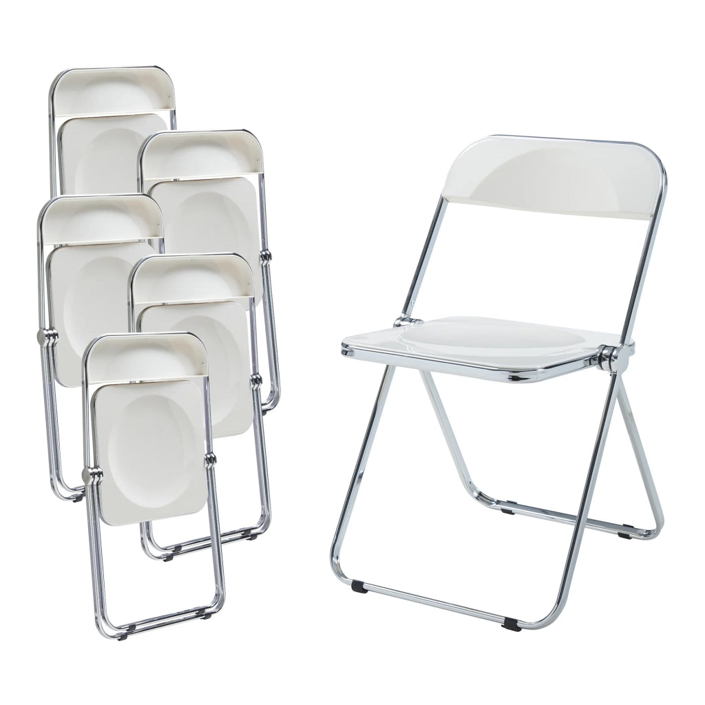 Set di 6 sedie pieghevoli 74 x 46 x 47 cm bianche 03_0009902