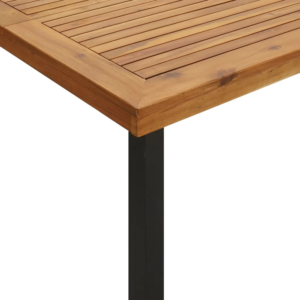 Set Pranzo da Giardino 9 pz Legno Massello di Acacia e Metallo