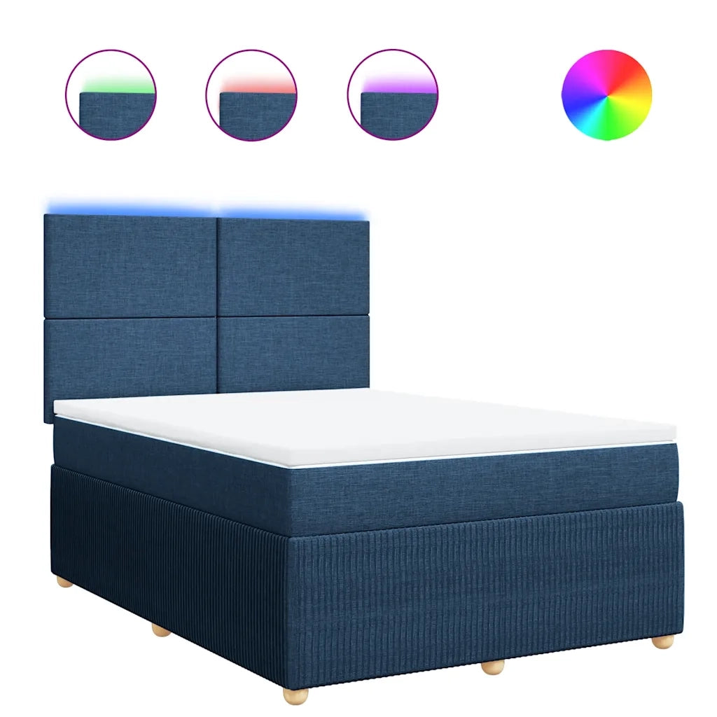 Giroletto a Molle con Materasso Blu 140x200 cm in Tessuto 3294378