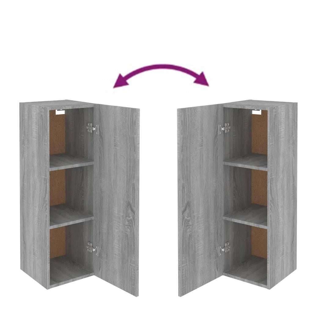 Mobile TV Grigio Sonoma 30,5x30x90 cm in Legno Multistrato 815749