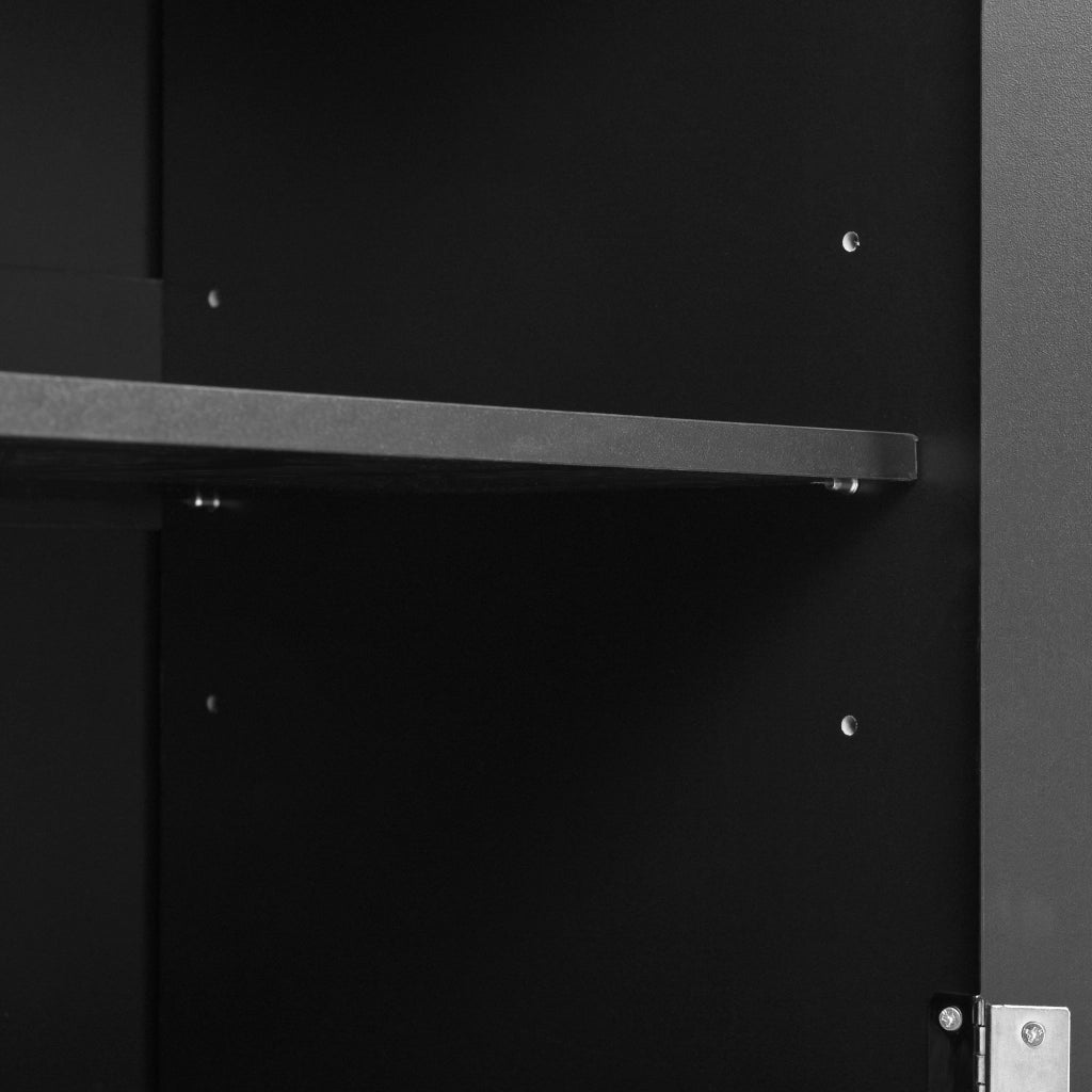 Sideboard 160x35x76 cm con 3 cassetti e 4 ante in MDF nero