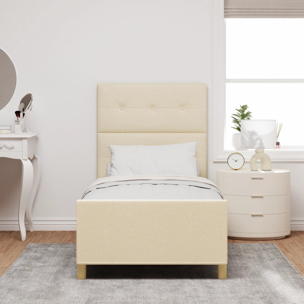 Struttura letto  Crema 90x190 cm Tessuto