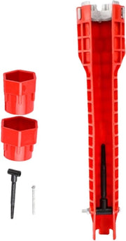 Installatore di Wastafello Multifunzionale 8-in-1 per Toilette, Bagno e Cucina - Rosso